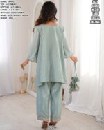 Women Sea Mirror Work Kurta Pant Set | Festive Traditional Wear