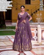 Purple Chocolate Crush Lehenga Choli for Women | Sequins Embroidered Festive Wear