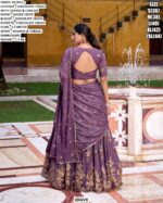 Purple Chocolate Crush Lehenga Choli for Women | Sequins Embroidered Festive Wear