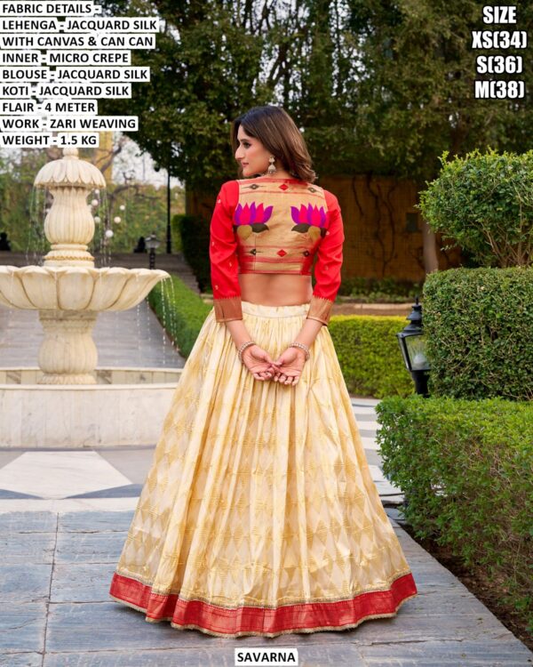 Designer Jacquard Silk Lehenga Choli With Koti For Festive & Wedding Wear