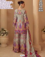 Natural Crepe Silk Printed Palazzo Suit with Aari Work & Gota Tassel Dupatta