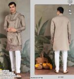 Embroidered Viscose Silk Kurta with Dupatta for Men | Festive & Wedding Wear