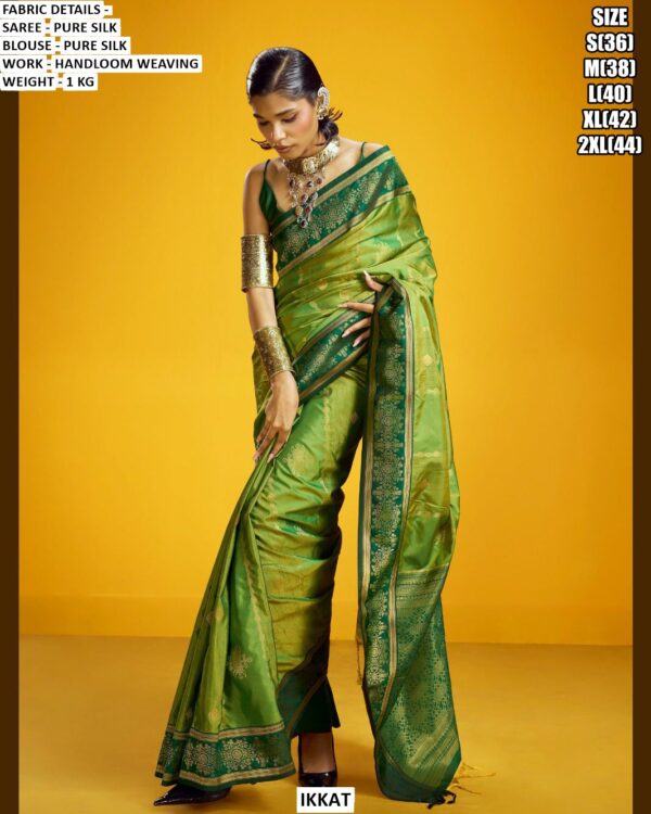 Elegent Pure Silk Saree with Handloom Weaving for Festive and Traditional Wear
