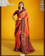 Elegent Pure Silk Saree with Handloom Weaving for Festive and Traditional Wear