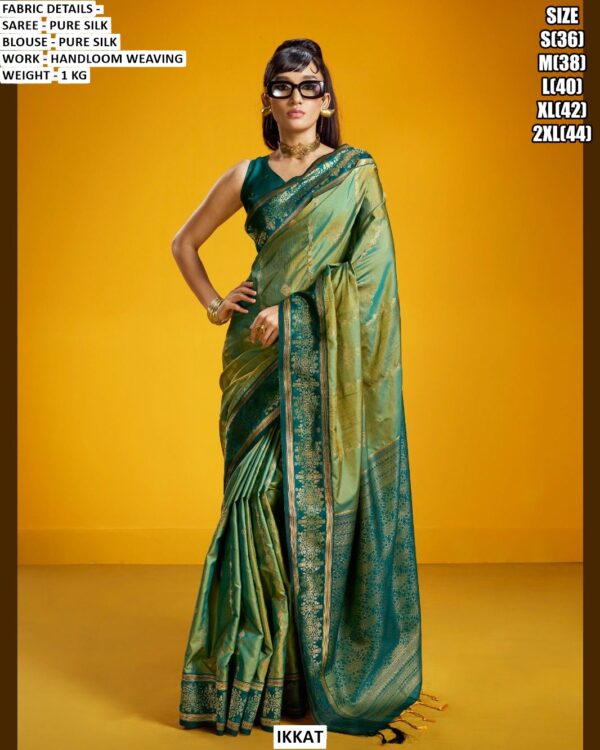 Elegent Pure Silk Saree with Handloom Weaving for Festive and Traditional Wear