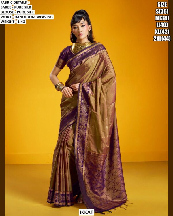 Elegent Pure Silk Saree with Handloom Weaving for Festive and Traditional Wear
