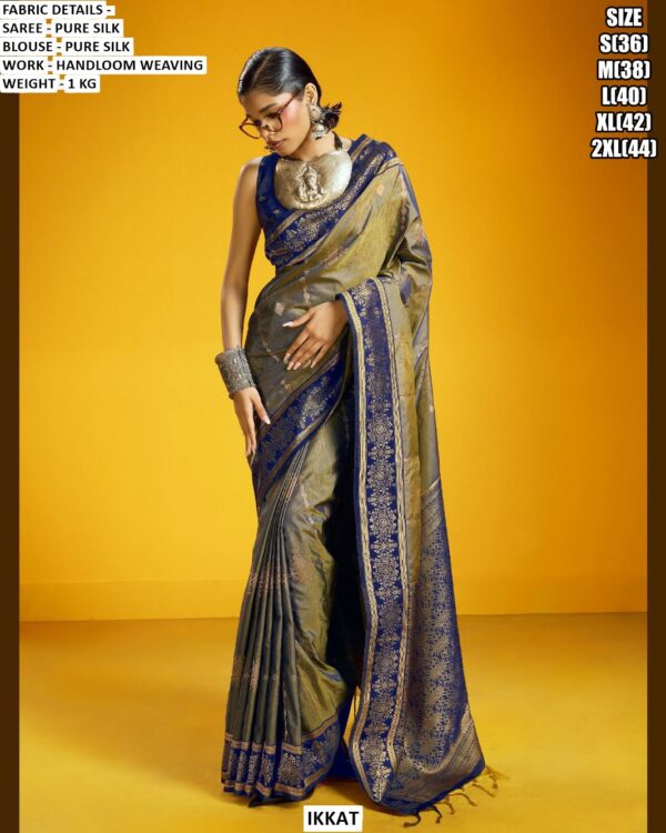 Elegent Pure Silk Saree with Handloom Weaving for Festive and Traditional Wear