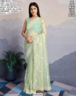 Embroidered Saree with Cutwork Border for Festive, Party Wear and Traditional Functions