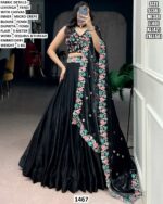 Designer Black Floral Embroidered Lehenga Choli with Dupatta for Festive & Party Wear