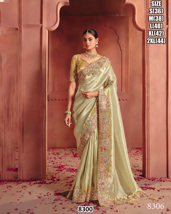 Designer Wedding Wear Saree with Heavy Embroidery and Stylish Blouse