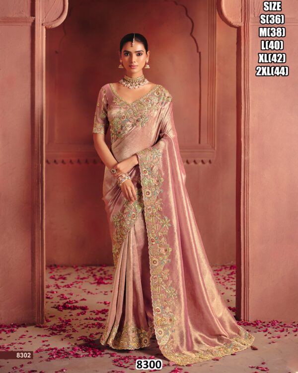 Designer Wedding Wear Saree with Heavy Embroidery and Stylish Blouse