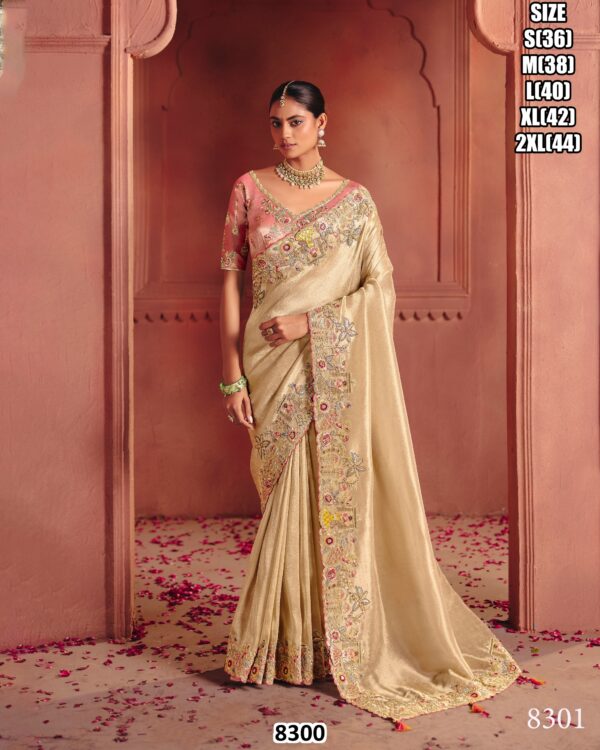 Designer Wedding Wear Saree with Heavy Embroidery and Stylish Blouse