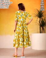 Designer Vichitra Silk Printed Flared Dress for Women