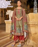 Women’s Jam Satin Printed Mirror Work Palazzo Suit Set