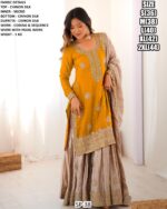 Chinon Silk Coding Sequence Work Gharara Dress Set