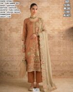 Pure Shimir Silk Embroidered Suit Set with Chiffon Dupatta for Women