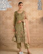 Pure Shimir Silk Embroidered Suit Set with Chiffon Dupatta for Women