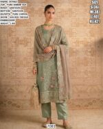 Pure Shimir Silk Embroidered Suit Set with Chiffon Dupatta for Women