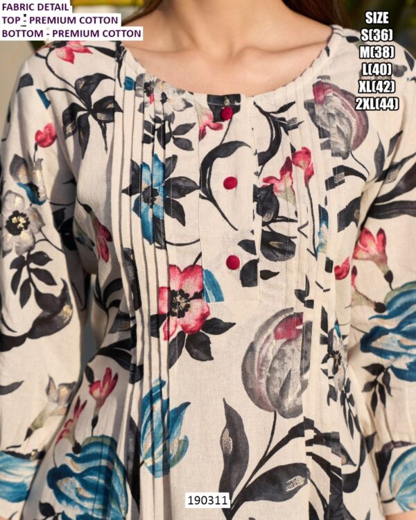 Premium Cotton Floral Printed Kurti Pant Set for Women