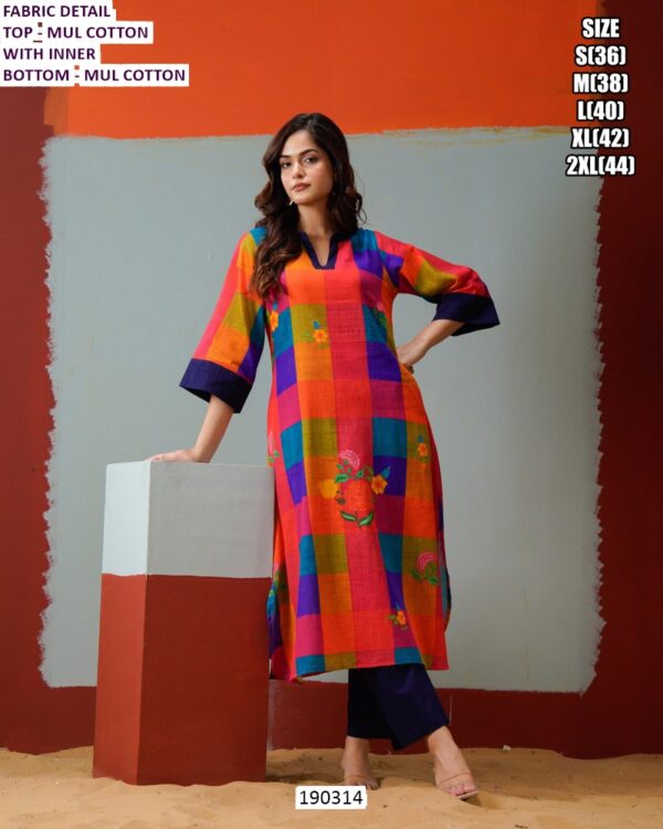 Premium Cotton Floral Printed Kurti Pant Set for Women