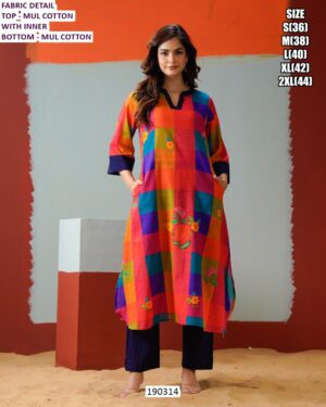 Premium Cotton Floral Printed Kurti Pant Set for Women