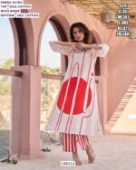 White Mul Cotton Printed Kurti Pant Set for Women with Inner – Stylish Casual Ethnic Wear