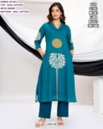 Mul Cotton Kurti Pant Set for Women with Inner – Printed Ethnic Wear