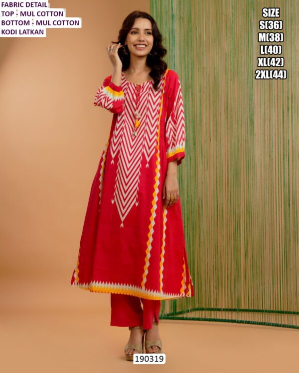 Mul Cotton Kurti Pant Set for Women with Inner – Printed Ethnic Wear