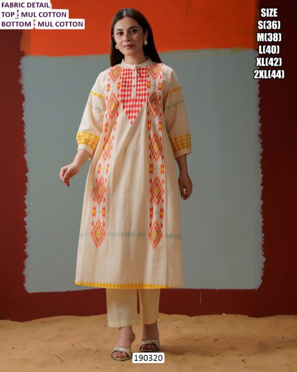 Mul Cotton Kurti Pant Set for Women with Inner – Printed Ethnic Wear