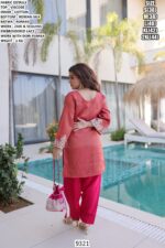 Viscose Embroidered Kurti Set with Roman Silk Bottom for Women