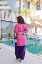 Viscose Embroidered Kurti Set with Roman Silk Bottom for Women