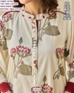 Women’s Mul Cotton Kurti Pant Set with Polka Dots and Floral Print