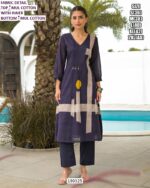 Women’s Mul Cotton Kurti Pant Set with Polka Dots and Floral Print