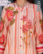 Premium Cotton Kurti Pant Set for Women with Floral Border Print