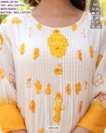 Premium Cotton Kurti Pant Set for Women with Floral Border Print