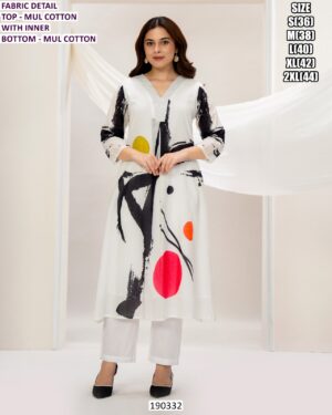 Women’s Mul Cotton Designer Kurti Pant Set Or Cord Set With Inner – Trendy Printed Ethnic Collection