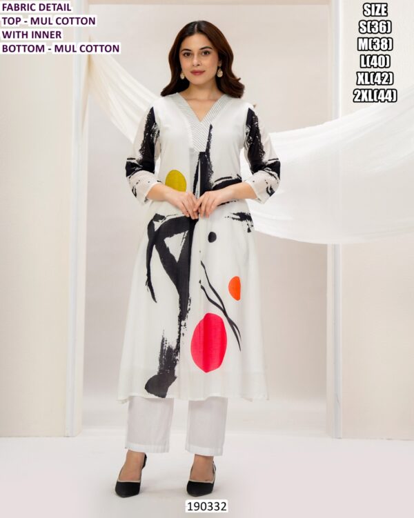 Women’s Mul Cotton Designer Kurti Pant Set Or Cord Set With Inner – Trendy Printed Ethnic Collection