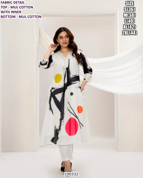 Women’s Mul Cotton Designer Kurti Pant Set Or Cord Set With Inner – Trendy Printed Ethnic Collection