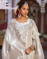 Designer Tissue Silk Applique Handwork Suit Set with Dupatta for Festive & Party Wear