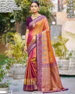 Premium Soft Silk Saree with Copper Tone Pallu and Woven Blouse