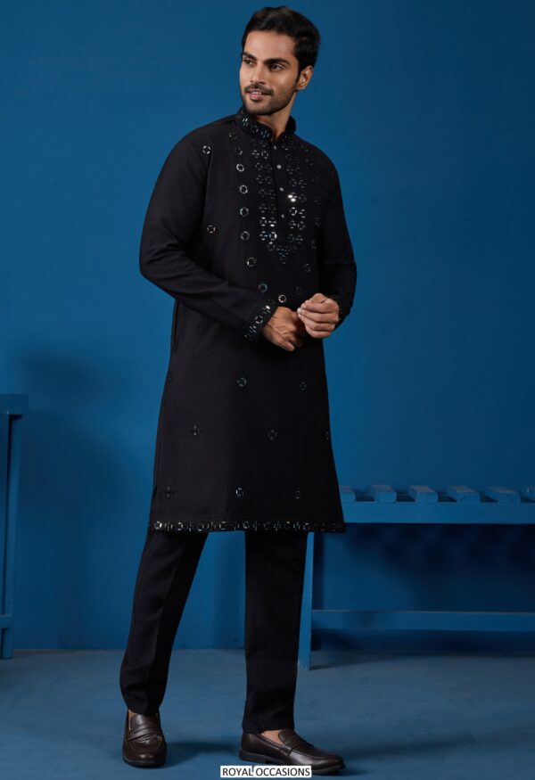 Designer Kurta Pajama for Men with Embroidery Work