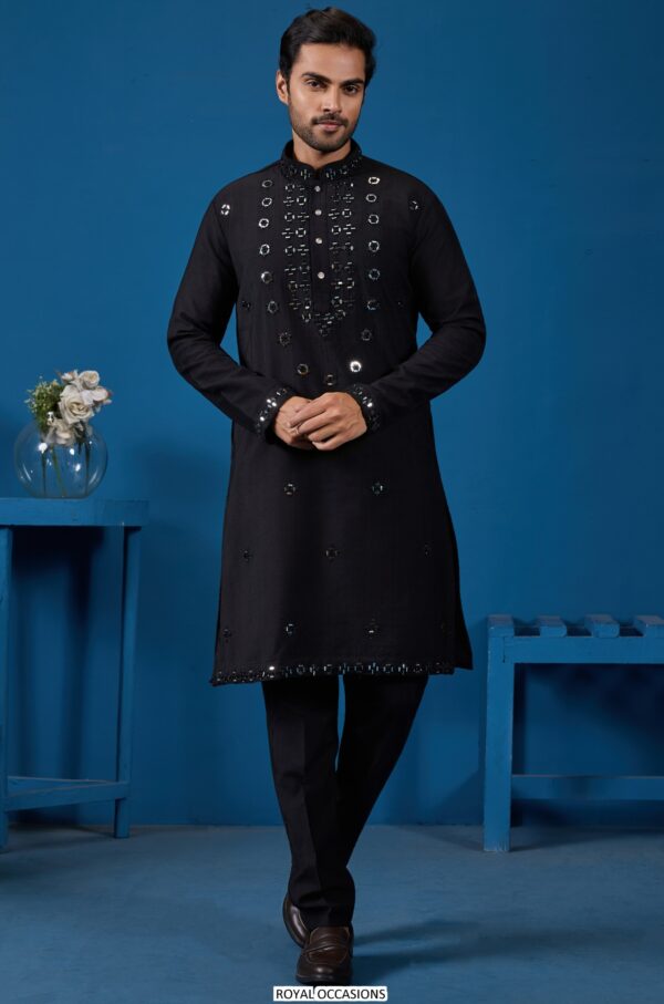 Designer Kurta Pajama for Men with Embroidery Work