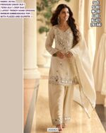 Women’s Premium Simar Silk Embroidered Mirror Work Kurta Palazzo Dupatta Set