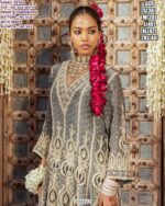 Women’s Grey Ho Silk Designer Sharara Set with Handwork and Dupatta