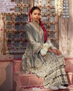 Women’s Grey Ho Silk Designer Sharara Set with Handwork and Dupatta