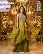 Women’s Fendy Silk Suit Set with Embroidery, Beads Work and Dupatta