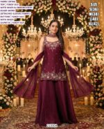 Designer Embroidered Party Wear Palazzo Suit Set with Dupatta for Women