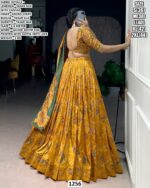 Women’s Designer Tasar Silk Lehenga Set in Magenta with Gilded Motif Foil Print