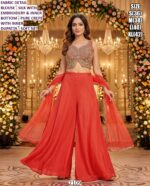 Women’s Premium Embroidered Palazzo Suit Set with Dupatta – Festive Ethnic Wear