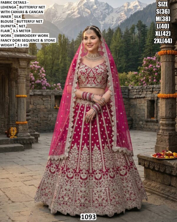 Heavy Embroidered Bridal Lehenga Choli with Fancy Dori Sequence Work